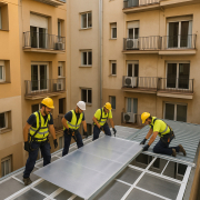 Instalación profesional policarbonato comunidades vecinos en patio luces Barcelona