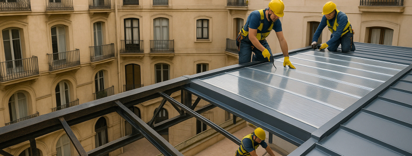 Renovación lucernarios edificios antiguos modernizando con policarbonato respetando patrimonio arquitectónico